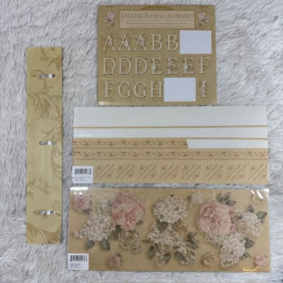 Vintage K & Company 13.75" x 12.5" English Floral Scrapbook Kit Papers & Vellums - Picture 13 of 16
